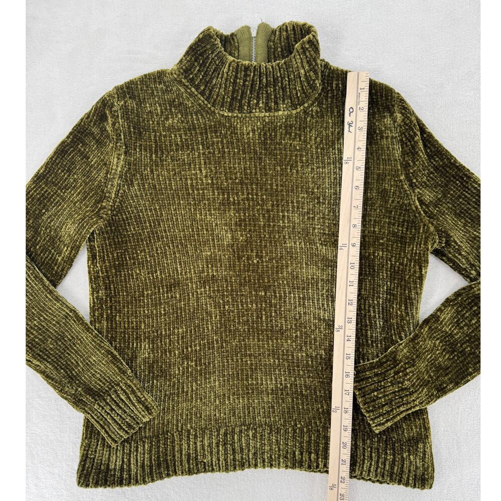 Philosophy Green Chenille Mock Neck Sweater Small Soft Cozycore Chartruse - Picture 8 of 8